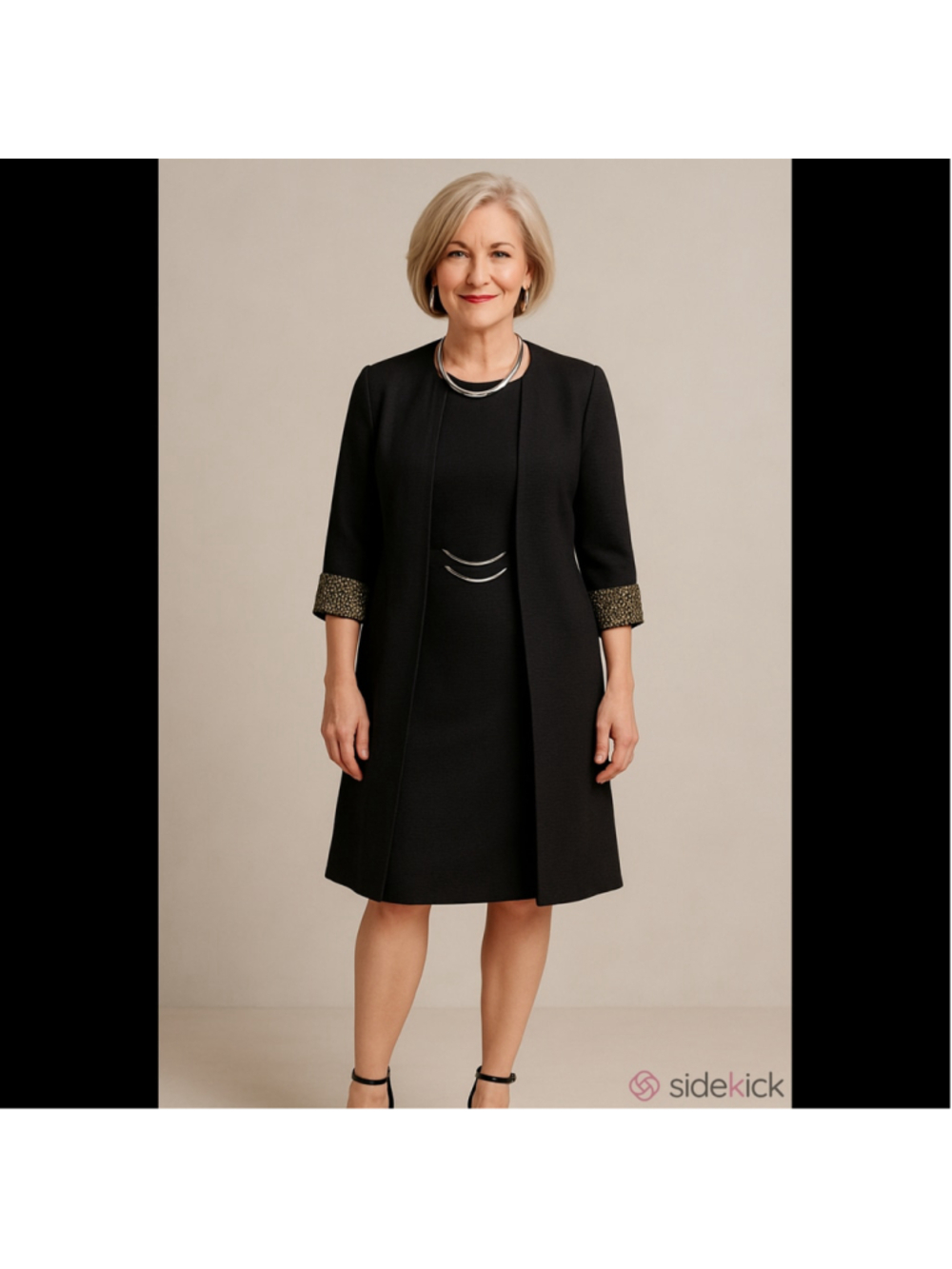 Women's Just In Thyme Ltd VTG Black Knee Length Dress Set Size 14P